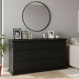 Credenza nera 163x51x88h cm 6 cassetti - Hibaru