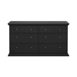 Credenza nera 163x51x88h cm 6 cassetti - Hibaru