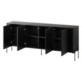 Credenza nera 190x39x80h cm 4 ante - Laion