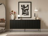 Credenza nera 190x39x80h cm 4 ante - Laion