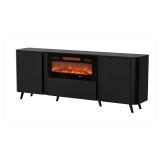 Credenza nera 190x40x68h cm 3 ante - Briano
