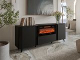 Credenza nera 190x40x68h cm 3 ante - Briano