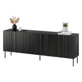 Credenza nera 200x42x75h cm 4 ante - Gerace