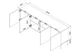 Credenza nera 200x42x75h cm 4 ante - Gerace