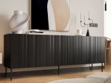 Credenza nera 200x42x75h cm 4 ante - Gerace