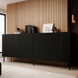 Credenza nera 200x42x82h cm 4 ante - Corana