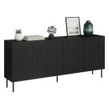Credenza nera 200x42x82h cm 4 ante - Corana