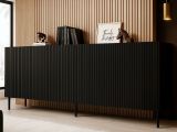 Credenza nera 200x42x82h cm 4 ante - Corana
