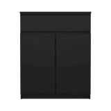 Credenza nera 80x40x100h cm 2 ante e 1 cassetto - Genziana