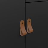Credenza nera 82x38x79h cm 2 ante e 1 cassetto - Romagna