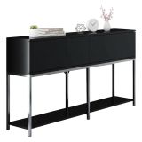 Credenza nera e argento 150x30x80h cm 2 ante - Basilia