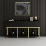 Credenza nera e oro 150x30x80h cm 2 ante - Basilia