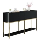 Credenza nera e oro 150x30x80h cm 2 ante - Basilia