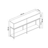 Credenza nera e oro 150x30x80h cm 2 ante - Basilia