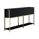 Credenza nera e oro 150x30x80h cm 2 ante - Basilia