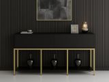Credenza nera e oro 150x30x80h cm 2 ante - Basilia