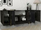 Credenza nera e oro 180x46x75h cm 4 ante - Asto