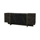Credenza nera e oro 180x46x75h cm 4 ante - Asto