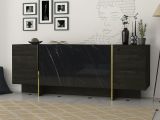 Credenza nera e oro 180x46x75h cm 4 ante - Asto