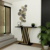 Credenza nera e oro 90x29x76h cm moderna - Cempaka