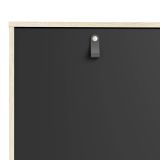 Credenza nera e quercia 147x40x86h cm 2 ante e 3 cassetti - Khan