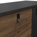 Credenza nera,noce 150x40x72h cm 2 ante e 2 cassetti - Manyi