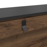 Credenza nera,noce 150x40x94h cm 6 cassetti - Anturio