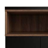 Credenza nera,noce 175x48x89h cm 3 ante e 3 cassetti - Julie