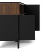Credenza nera,noce 175x48x89h cm 3 ante e 3 cassetti - Julie