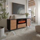 Credenza nera,noce 190x40x68h cm 3 ante - Briano