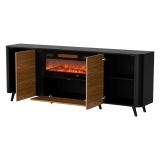 Credenza nera,noce 190x40x68h cm 3 ante - Briano