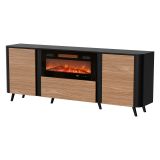 Credenza nera,noce 190x40x68h cm 3 ante - Briano