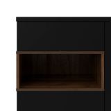 Credenza nera,noce 88x36x118h cm 2 ante e 1 cassetto - Alfra