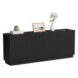 Credenza Nero 4 Ripiani 4 Ante 200x40x78h cm, 8 Vani - Masainas