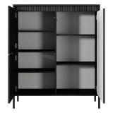 Credenza Nero 5 Ripiani Apertura Battente 104x40x123h cm, 3 Ante - Hatolaro
