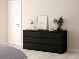 Credenza Nero 6 Cassetti Apertura Scorrevole 154x50x70h cm, Chiusura Scorrevole - Abacadabra