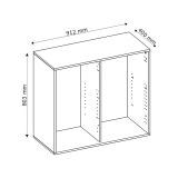 Credenza Nero Antracite 3 Cassetti Un'anta 91x40x98h cm, Apertura Battente, Scorrevole - Lemihapa