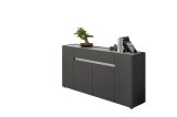 Credenza Nero Antracite Bianco un Cassetto 3 Ripiani 170x40x85h cm, Apertura Battente - Cirimido