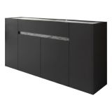 Credenza Nero Antracite Grigio un Cassetto 3 Ripiani 170x40x85h cm, Apertura Battente - Cirimido
