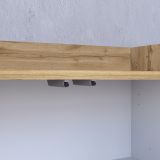 Credenza Nero Antracite Marrone Rovere 7 Ripiani Apertura Battente 200x35x70h cm, 5 Ante Made in Italy - Cordele