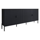 Credenza Nero Cassetti 4 Ripiani 203x49x83h cm, Apertura Battente - Viale