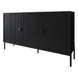 Credenza Nero Cassetti Ripiani 203x49x83h cm, Apertura Battente - Ostiglia