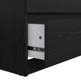 Credenza Nero Effetto Legno 6 Cassetti Apertura Scorrevole 154x50x70h cm, Chiusura Scorrevole - Abacadabra