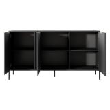 Credenza Nero oro 3 Ripiani Apertura Battente 153x40x81h cm, 3 Ante - Hamagami