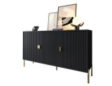 Credenza Nero oro Cassetti Ripiani 203x49x83h cm, Apertura Battente - Ostiglia