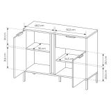 Credenza Nero oro un Cassetto 2 Ripiani 103x40x81h cm, Apertura Battente, Scorrevole - Hame