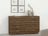 Credenza noce 140x40x81h cm 8 cassetti - Phethai