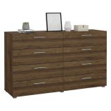 Credenza noce 140x40x81h cm 8 cassetti - Urduja