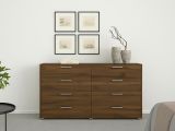 Credenza noce 140x40x81h cm 8 cassetti - Urduja
