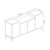 Credenza noce 160x42x75h cm 4 ante - Picea
